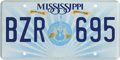 MS license plate BZR695