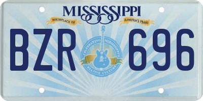 MS license plate BZR696