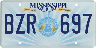 MS license plate BZR697