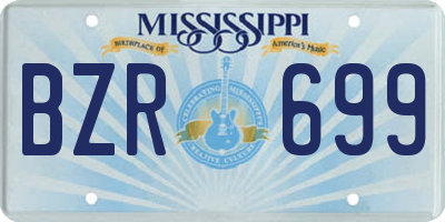 MS license plate BZR699
