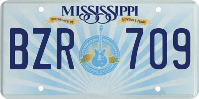 MS license plate BZR709