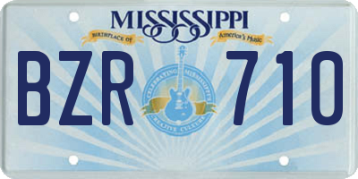 MS license plate BZR710