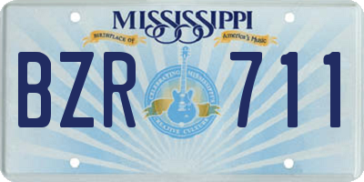 MS license plate BZR711