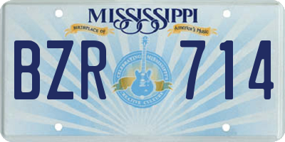 MS license plate BZR714