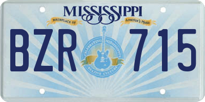 MS license plate BZR715