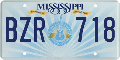 MS license plate BZR718