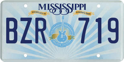 MS license plate BZR719