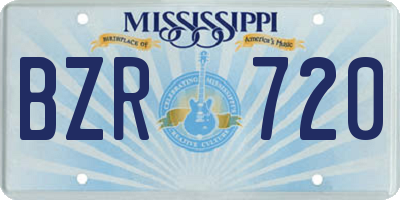 MS license plate BZR720