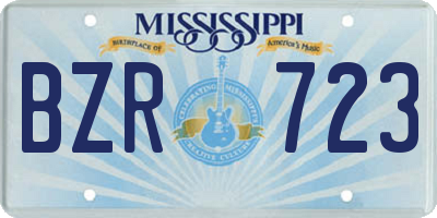 MS license plate BZR723