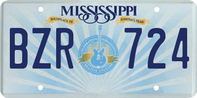 MS license plate BZR724