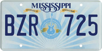 MS license plate BZR725