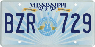 MS license plate BZR729