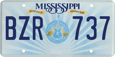 MS license plate BZR737