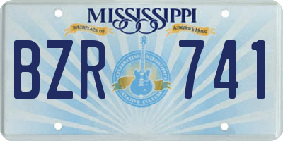 MS license plate BZR741