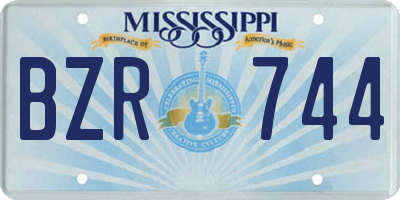 MS license plate BZR744
