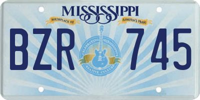 MS license plate BZR745