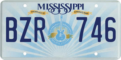 MS license plate BZR746