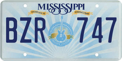 MS license plate BZR747