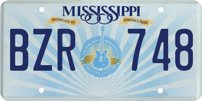 MS license plate BZR748