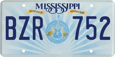 MS license plate BZR752