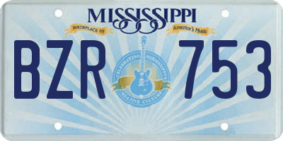 MS license plate BZR753