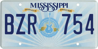 MS license plate BZR754