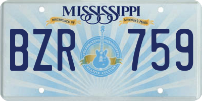 MS license plate BZR759
