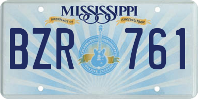 MS license plate BZR761