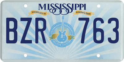 MS license plate BZR763