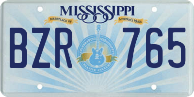 MS license plate BZR765