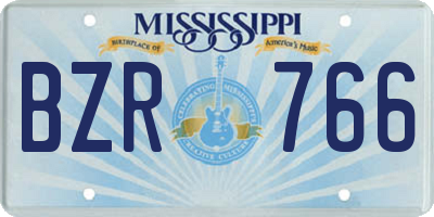 MS license plate BZR766