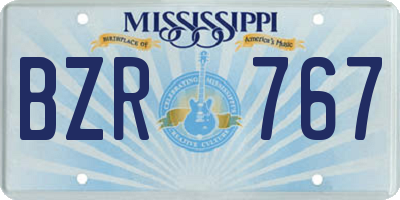 MS license plate BZR767