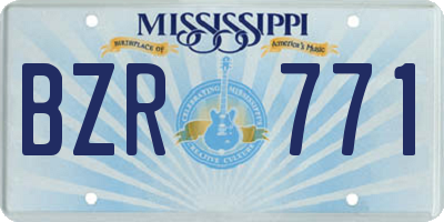 MS license plate BZR771