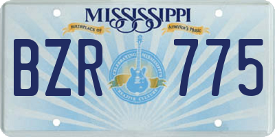 MS license plate BZR775