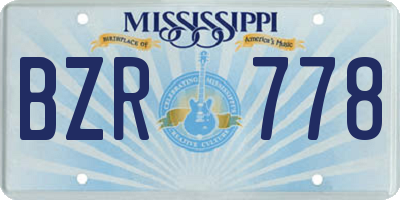 MS license plate BZR778