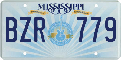 MS license plate BZR779
