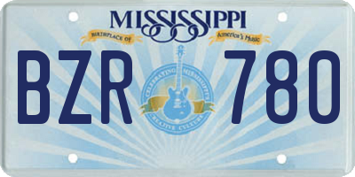 MS license plate BZR780