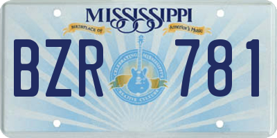 MS license plate BZR781