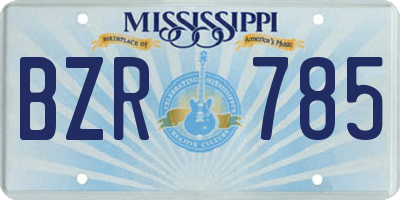 MS license plate BZR785