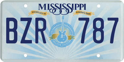 MS license plate BZR787