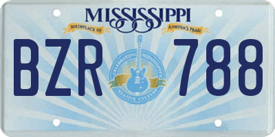 MS license plate BZR788