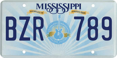 MS license plate BZR789