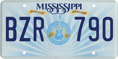 MS license plate BZR790
