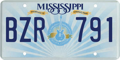 MS license plate BZR791