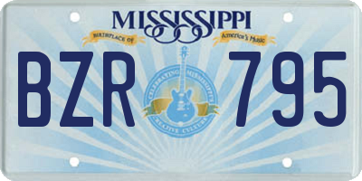 MS license plate BZR795