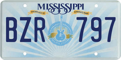 MS license plate BZR797