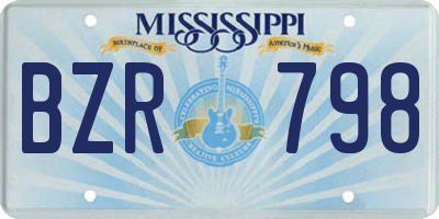 MS license plate BZR798