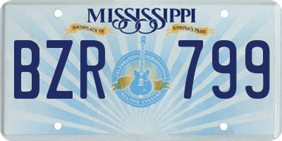 MS license plate BZR799