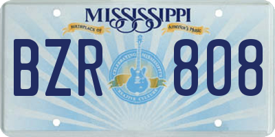 MS license plate BZR808