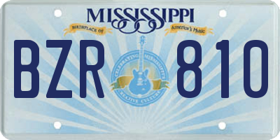 MS license plate BZR810